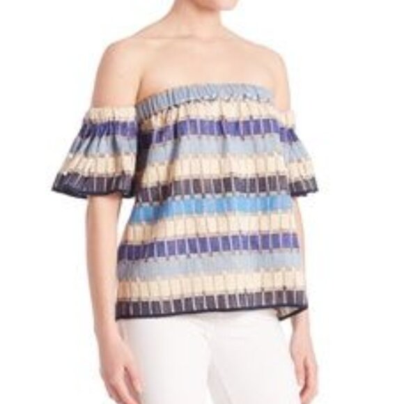 NWT | Milly Knit Top | blue off the shoulder - Picture 1 of 11